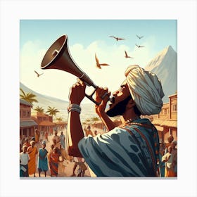 Man Blowing A Trumpet Canvas Print