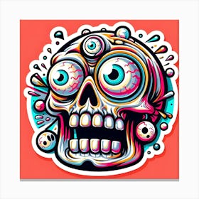 Skull Sticker 1 Canvas Print