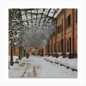Alleyway In Winter Canvas Print