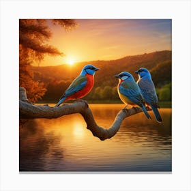 Birds At Sunset Canvas Print