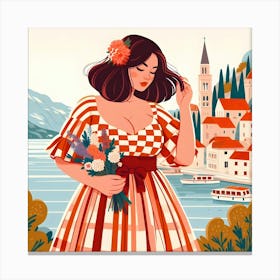 Girl In A Dress Canvas Print