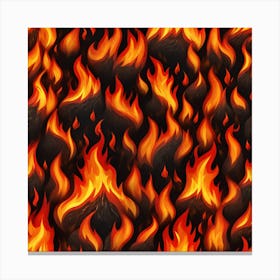 Fire Flames Seamless Pattern 1 Canvas Print