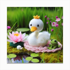 Amigurumi, Swan Canvas Print