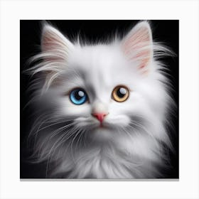 White Cat With Blue Eyes 2 Canvas Print