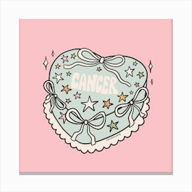 Cancer Heart Cake Canvas Print