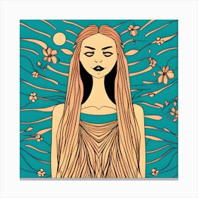 Lineart Nature Goddess Canvas Print