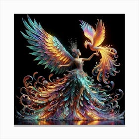 Fairy Dancing With A Phoenix 1 Canvas Print