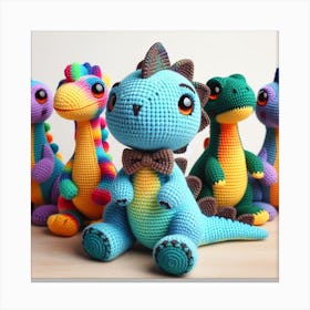 Amigurumi, dinosaur Canvas Print