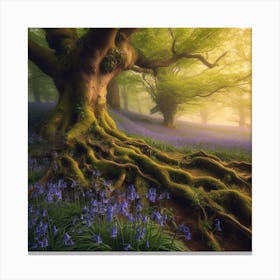 Bluebells In The Forest 12 Canvas Print