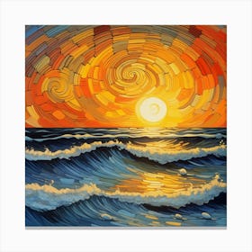 Sunset On The Ocean 1 Canvas Print