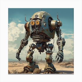 Robot In The Desert 3 Canvas Print