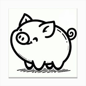 Line Art pig 3 Canvas Print