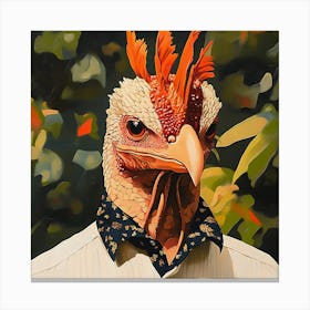 Mythical Bird Human Portrait Background 6 Canvas Print