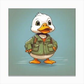 Duck In A Jacket Canvas Print