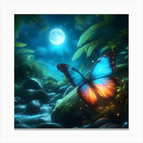 Butterfly In The Forest Canvas Print