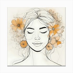 Woman With Flowers In Her Hair 2 Canvas Print