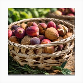 Basket Of Figs Canvas Print