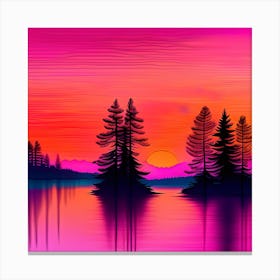 Sunset In The Forest Canvas Print