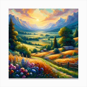 Sunset In The Countryside 2 Canvas Print