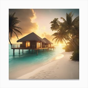 Sunset On The Beach Canvas Print