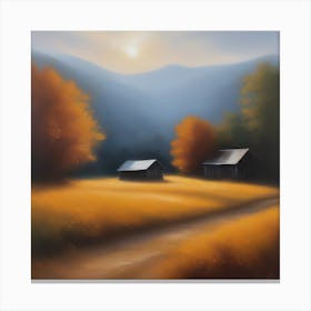 Barns In The Mountains Canvas Print