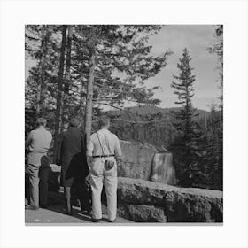 Willamette National Forest, Lane County, Oregon, Tourists At The Salt River Falls By Russell Lee Canvas Print