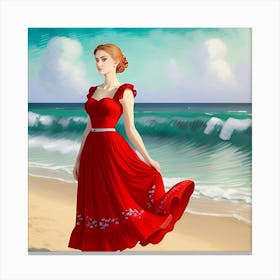 Gigi On The Beach Canvas Print