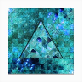Abstract Geometric Blue Galaxy Square Canvas Print