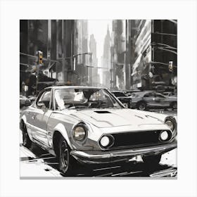 Classic Car In The City 3 Canvas Print