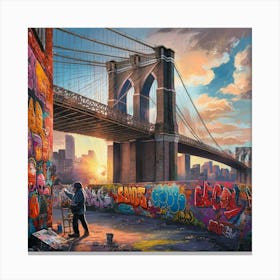 A Captivating Illustration Of The Iconic Brooklyn Vejmlsmytfyofhaotaoeig Ztn4fuvgqbougaba1t6xtw Canvas Print