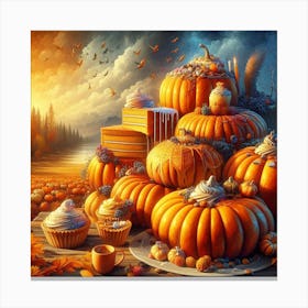 Pumpkins And Cupcakes Canvas Print