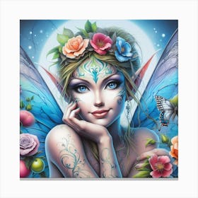 Fairy With Flowers Canvas Print