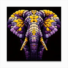 Elephant Mosaic Art Canvas Print