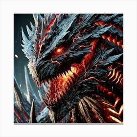 Super Kaiju Closeup Portrait Canvas Print