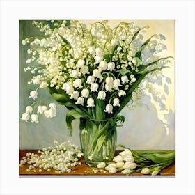 White Flowers In A Vase Canvas Print