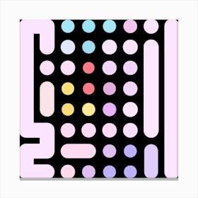 Dots And Levers 1 Square Canvas Print