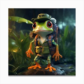 Frog In The Jungle cute  Canvas Print