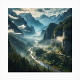 Valley In The Mountains Canvas Print