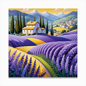 Lavender Fields In Tuscany Canvas Print