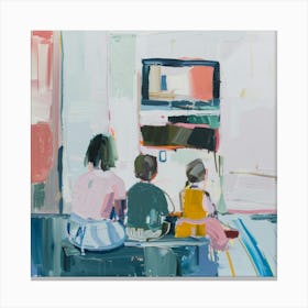 Children Watching Tv Canvas Print