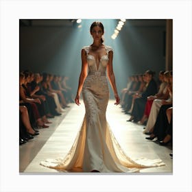 Wedding Dress On The Runway 1 Canvas Print