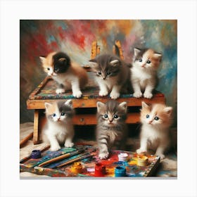 Kittens Painting Canvas Print