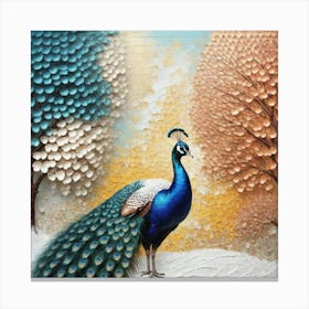Paper art peacock 1 Canvas Print