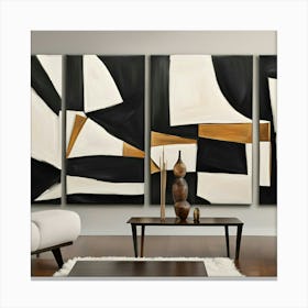 Abstract Black And White Painting Canvas Print