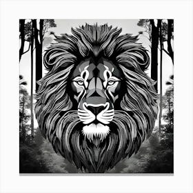 Lion In The Forest 33 Canvas Print