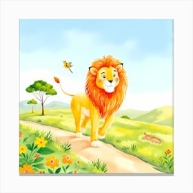 Lion In The Forest Canvas Print