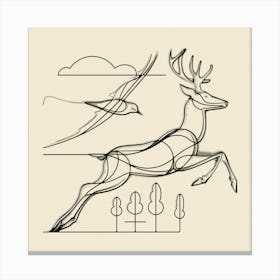 Deer In Flight Canvas Print
