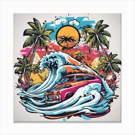 Surf Car Canvas Print