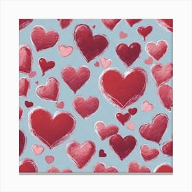 Red Hearts Canvas Print