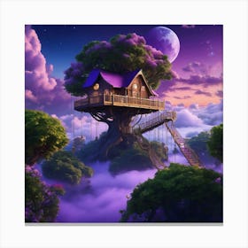 Tree House In The Sky Canvas Print